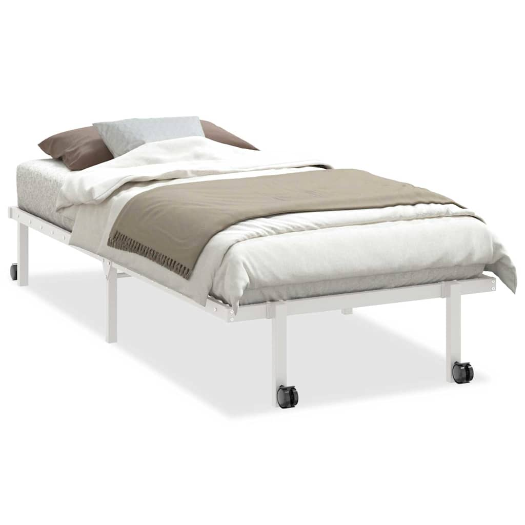 vidaXL Bed Frame without Mattress Foldable White 90x190 cm Steel