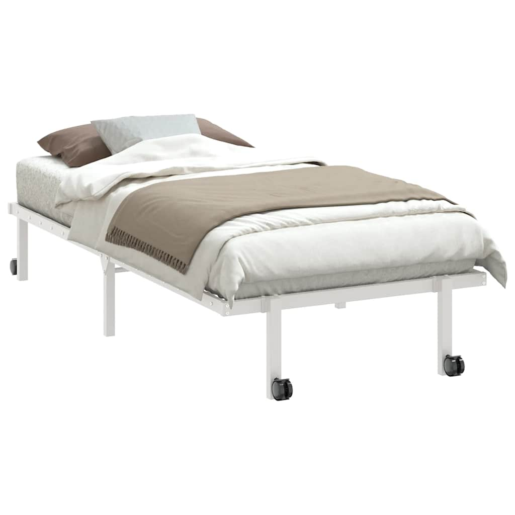 vidaXL Bed Frame without Mattress Foldable White 90x190 cm Steel