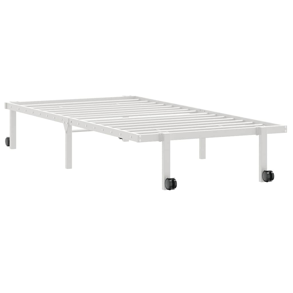 vidaXL Bed Frame without Mattress Foldable White 90x190 cm Steel