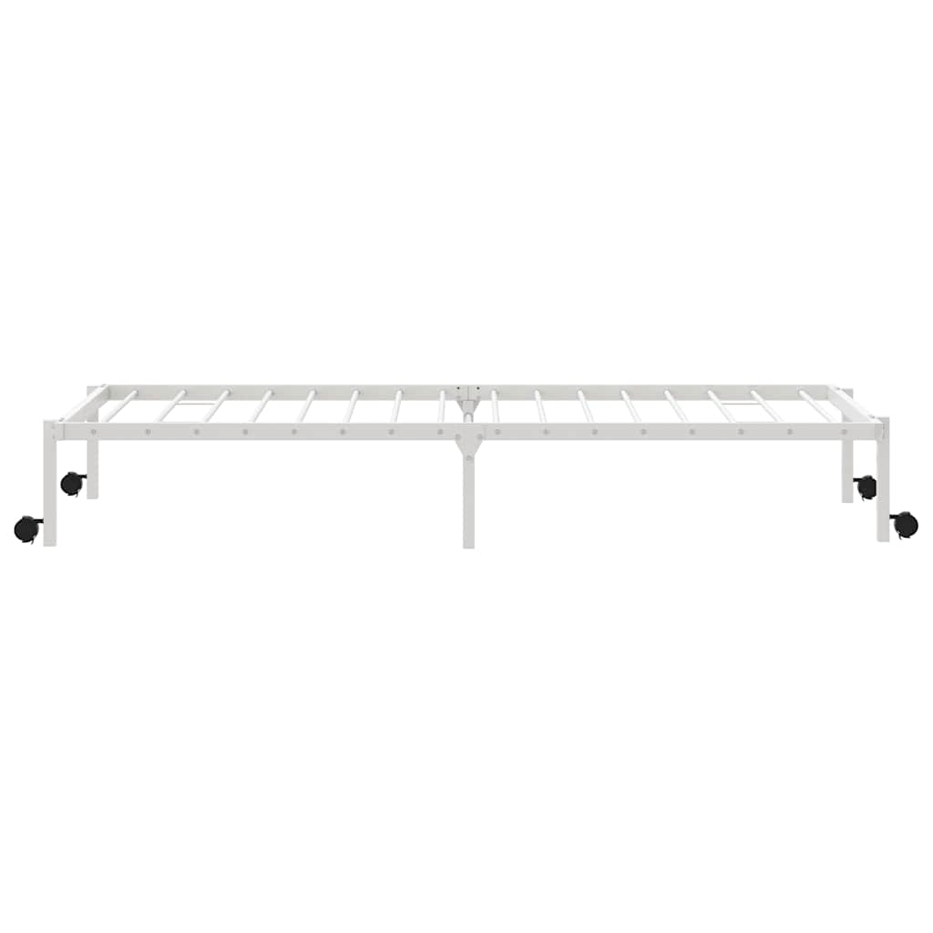 vidaXL Bed Frame without Mattress Foldable White 90x190 cm Steel