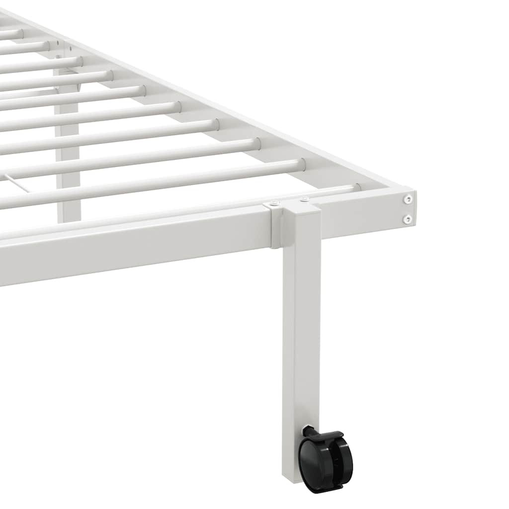 vidaXL Bed Frame without Mattress Foldable White 90x190 cm Steel