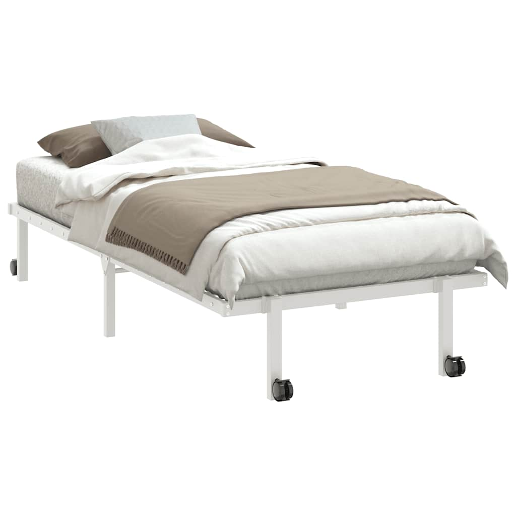 vidaXL Bed Frame without Mattress Foldable White 90x200 cm Steel