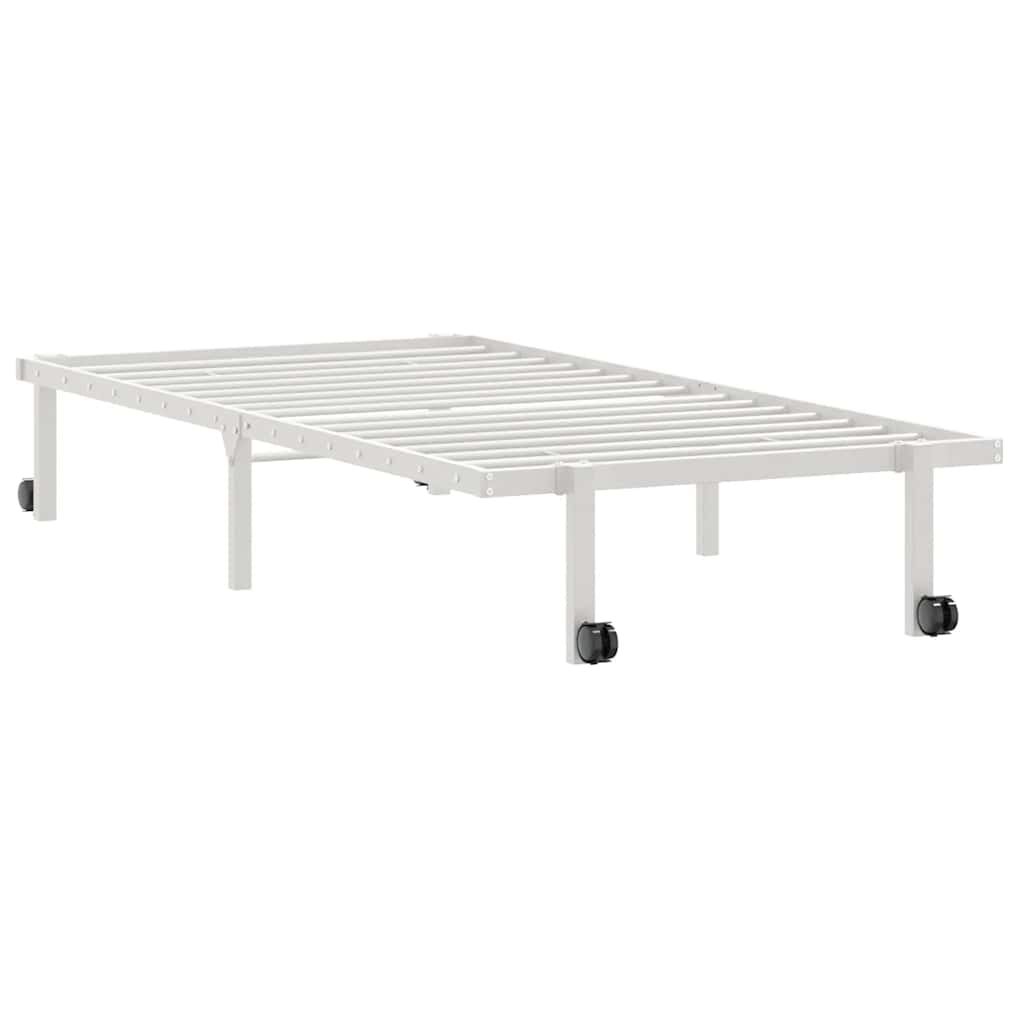 vidaXL Bed Frame without Mattress Foldable White 90x200 cm Steel