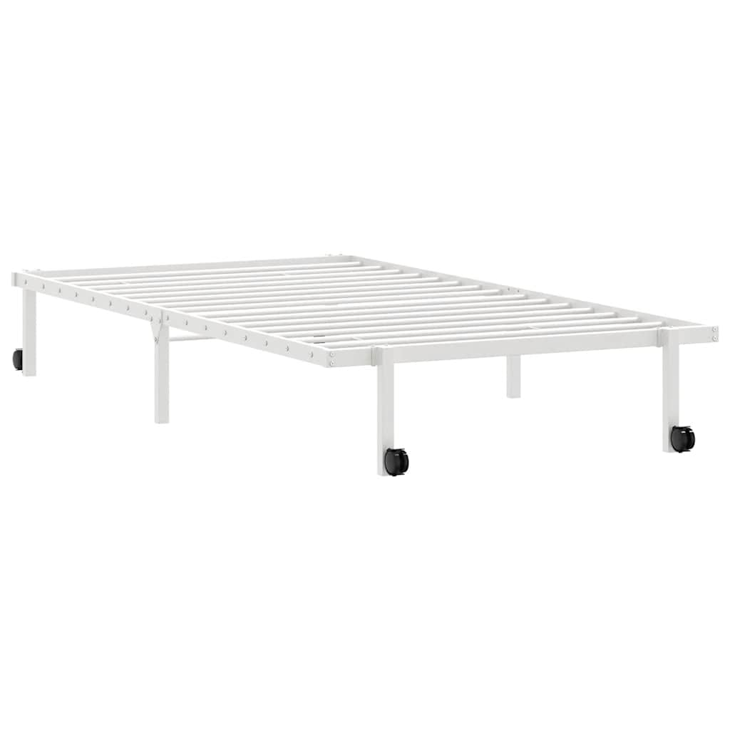 vidaXL Bed Frame without Mattress Foldable White 100x190 cm Steel