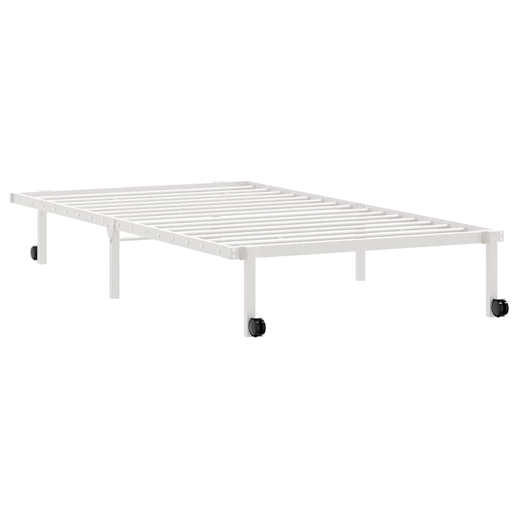 vidaXL Bed Frame without Mattress Foldable White 100x190 cm Steel