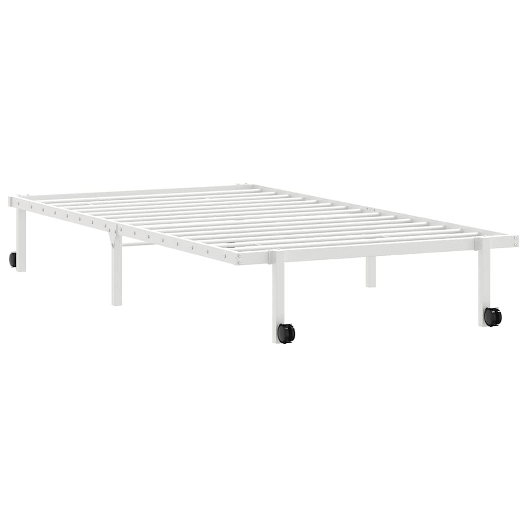 vidaXL Bed Frame without Mattress Foldable White 100x200 cm Steel