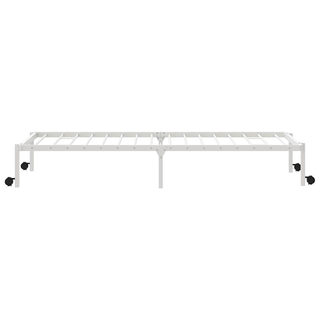 vidaXL Bed Frame without Mattress Foldable White 100x200 cm Steel