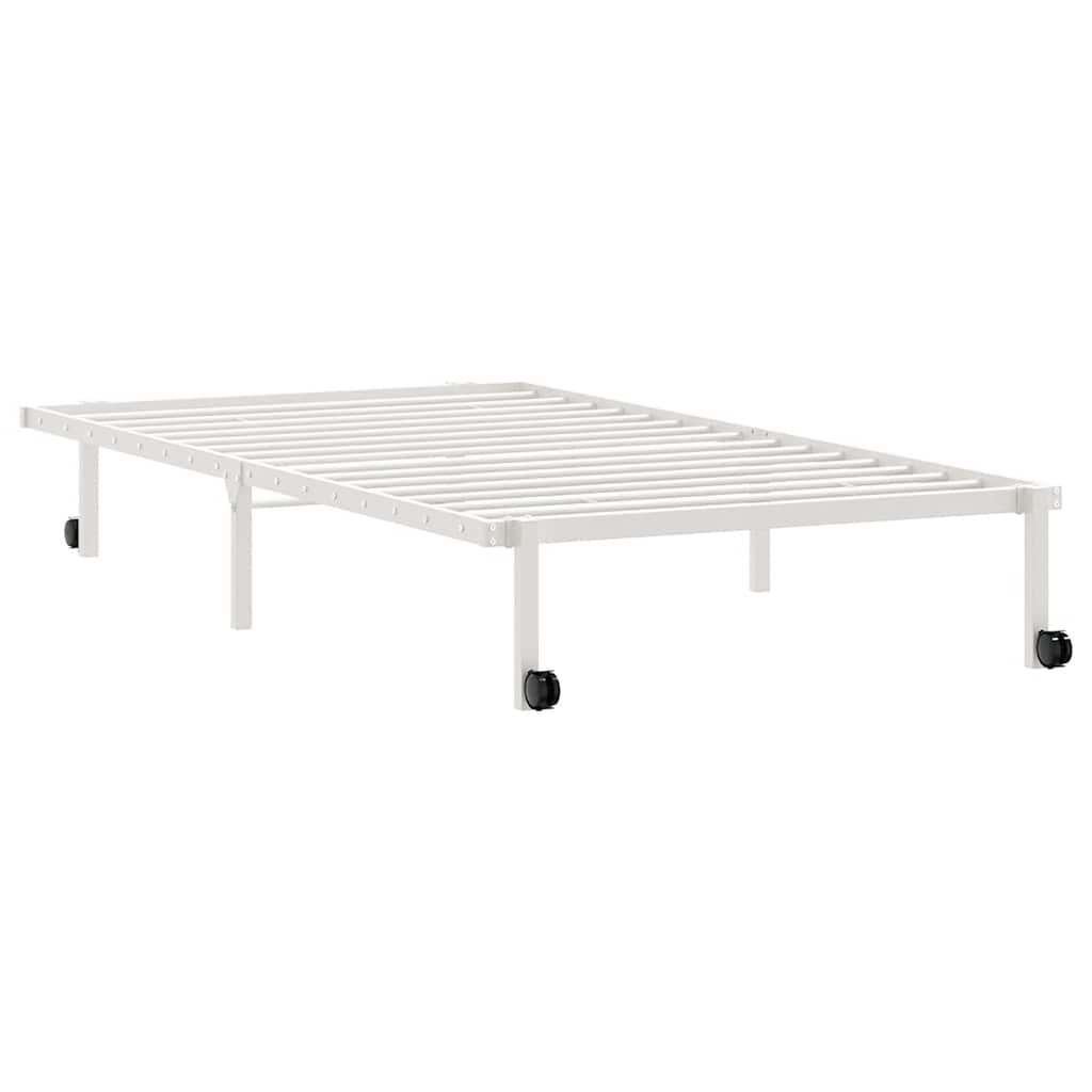 vidaXL Bed Frame without Mattress Foldable White 100x200 cm Steel