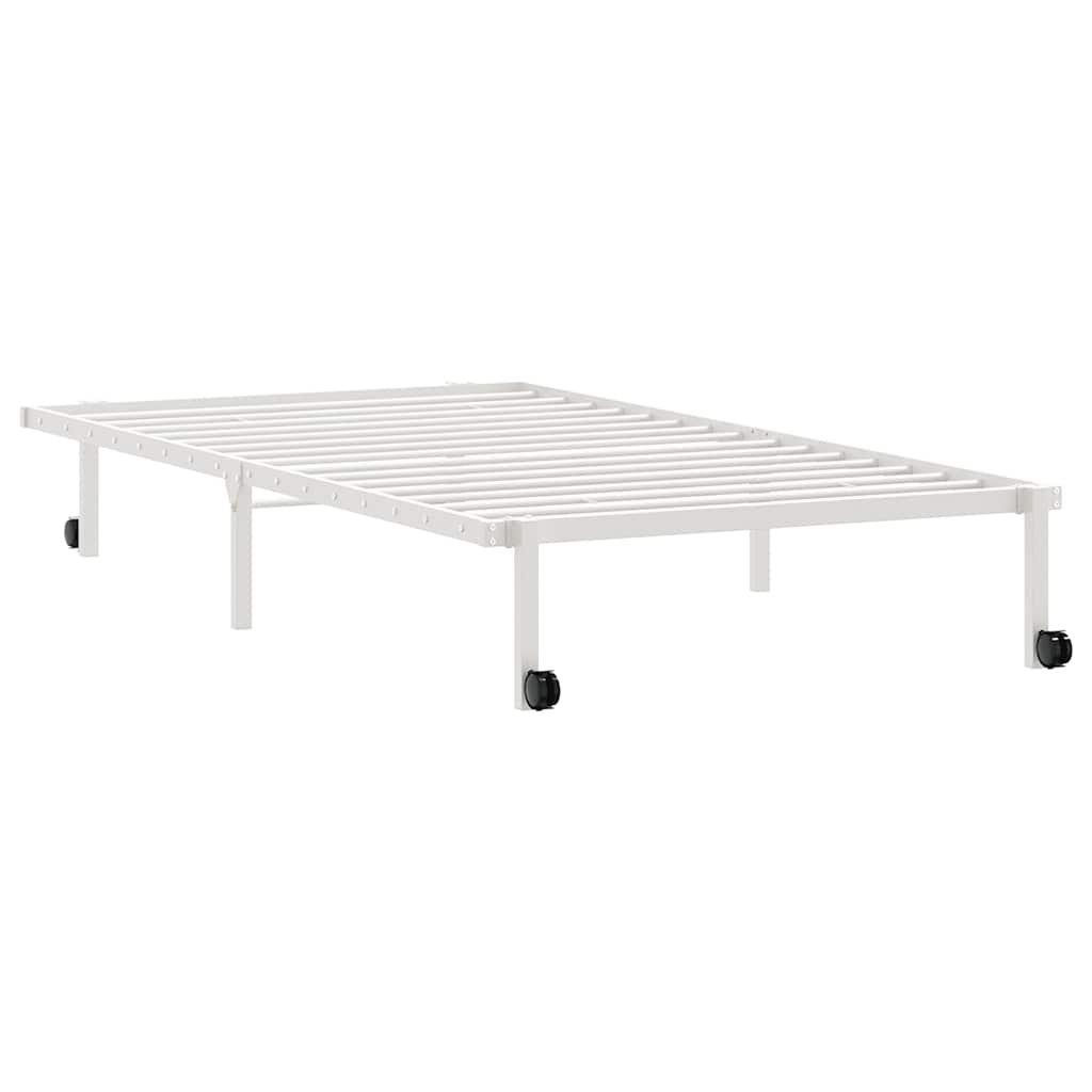 vidaXL Bed Frame without Mattress Foldable White 107x203 cm Steel