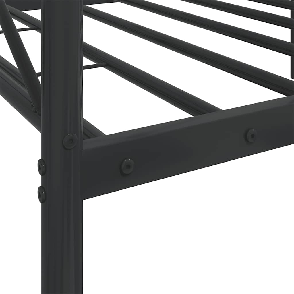 Day Bed without Mattress Black 75x190 cm Steel