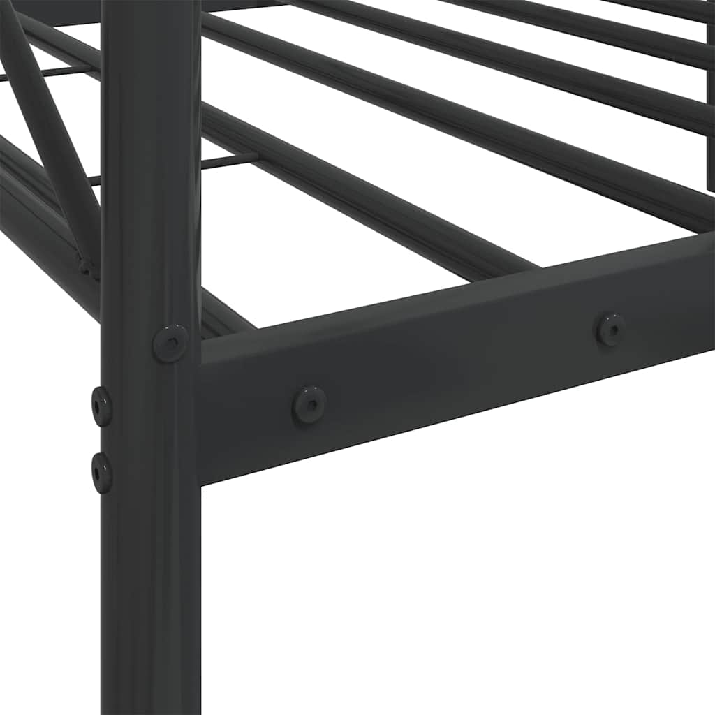 Day Bed without Mattress Black 80x200 cm Steel