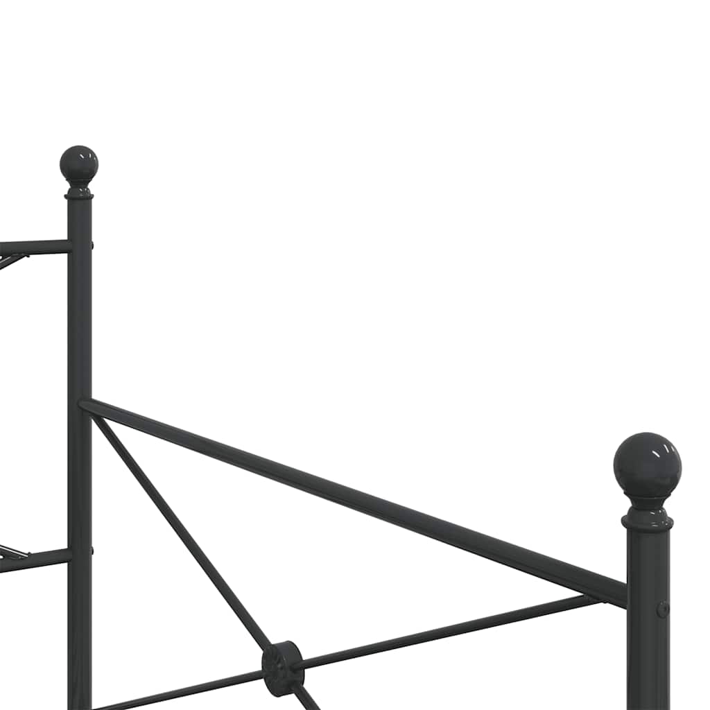 Day Bed without Mattress Black 107x203 cm Steel