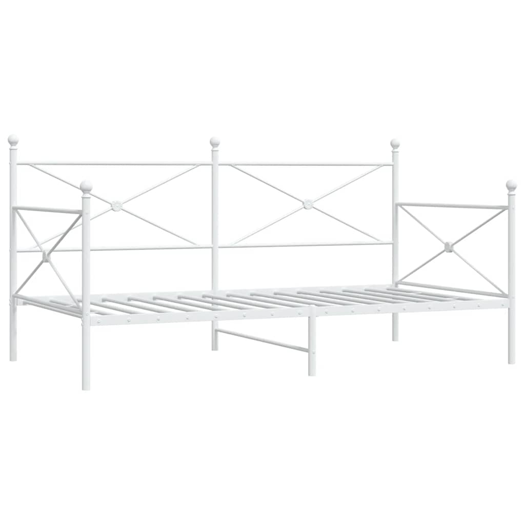 Day Bed without Mattress White 107x203 cm Steel