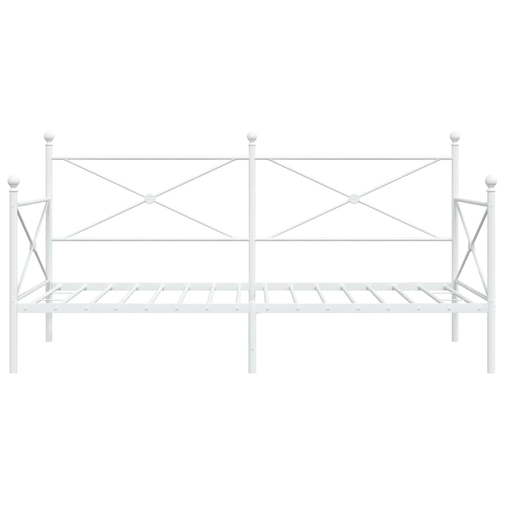 Day Bed without Mattress White 107x203 cm Steel