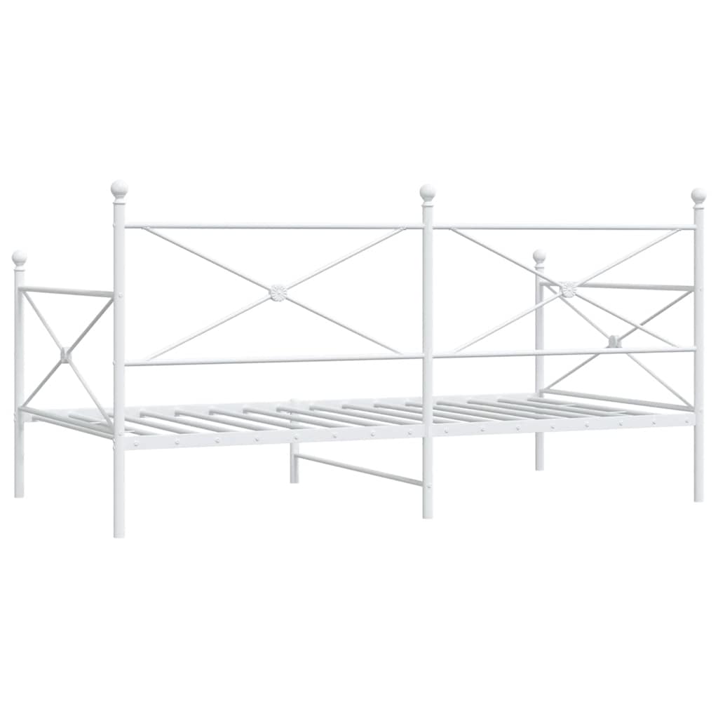 Day Bed without Mattress White 107x203 cm Steel