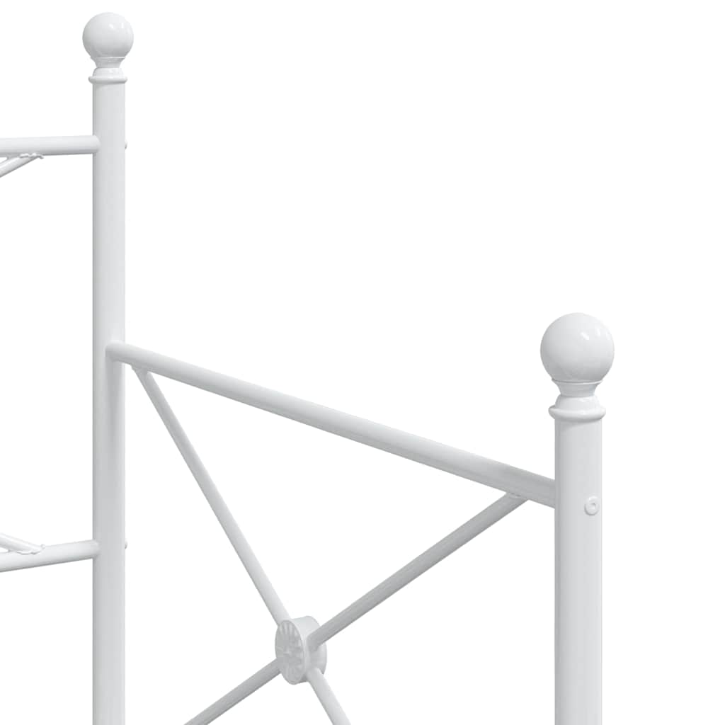 Daybed with Trundle without Mattress White 80x200 cm Steel