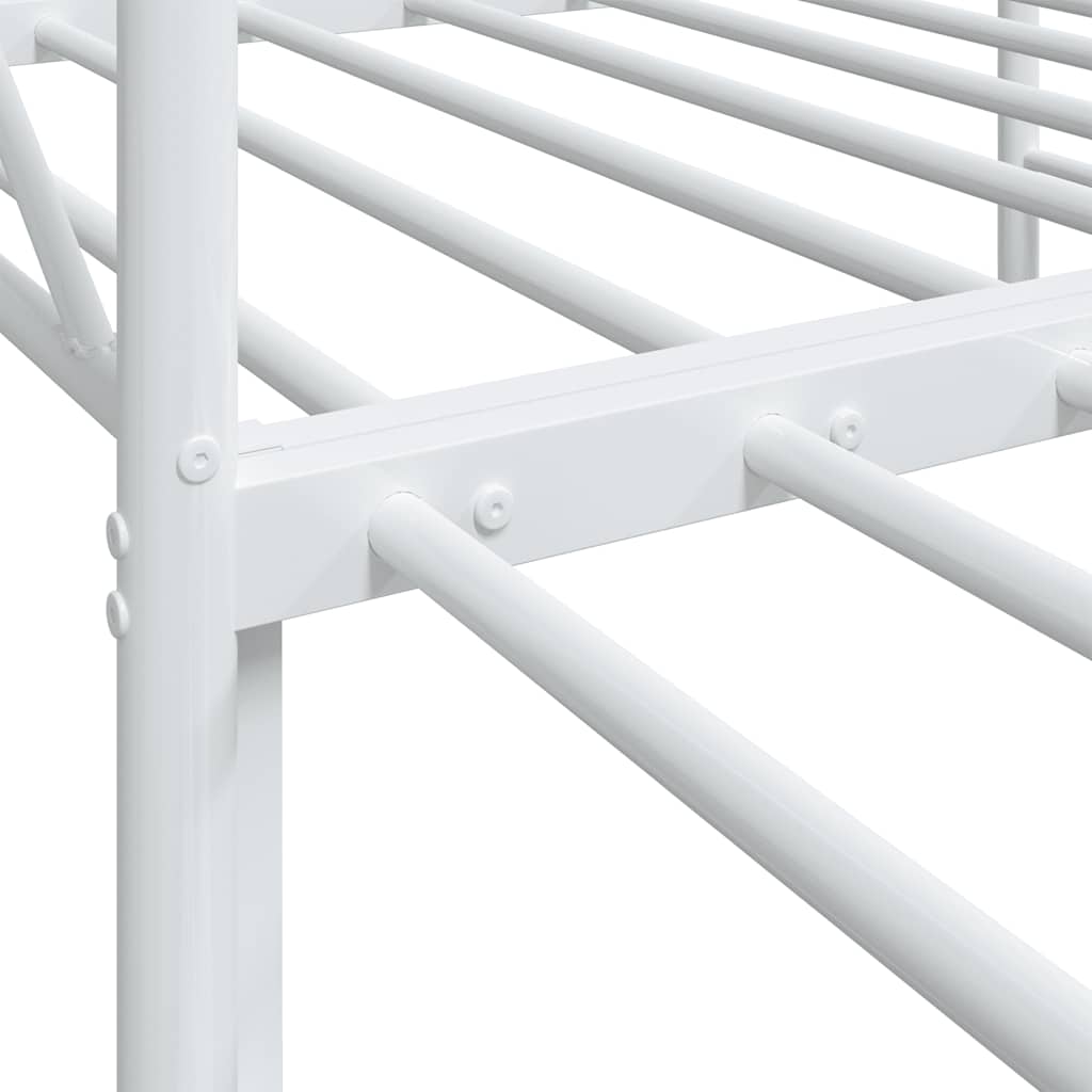 Daybed with Trundle without Mattress White 80x200 cm Steel