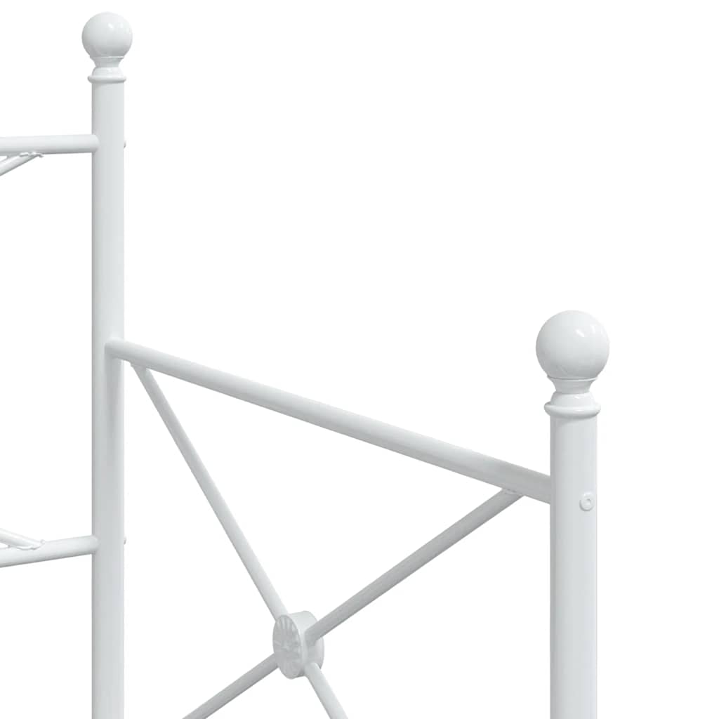Daybed with Trundle without Mattress White 90x190 cm Steel