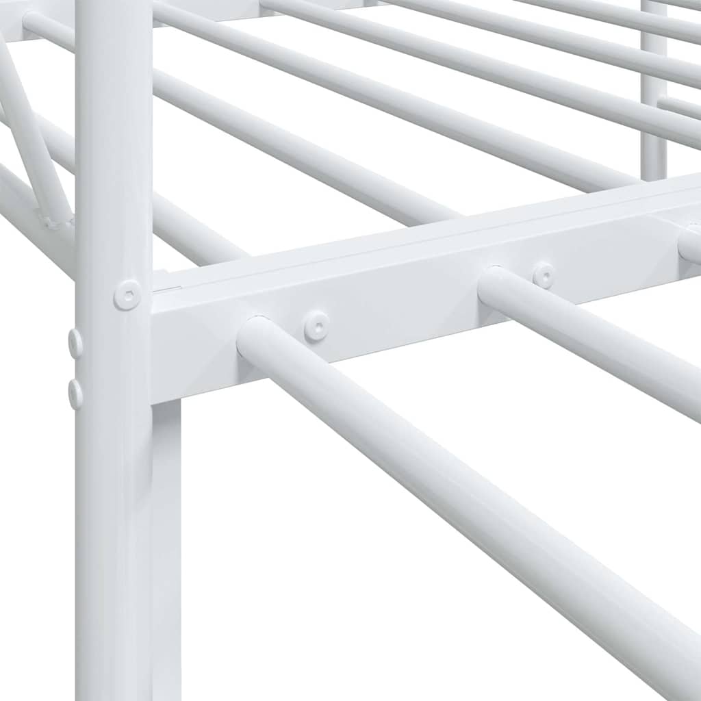 Daybed with Trundle without Mattress White 90x190 cm Steel
