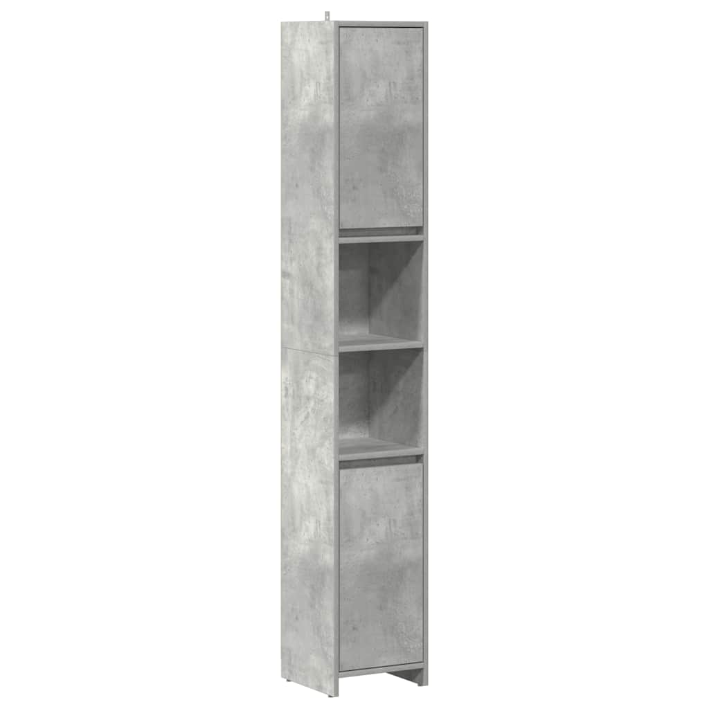 4 Piece Bathroom Furniture Set Concrete Grey Engineered Wood
