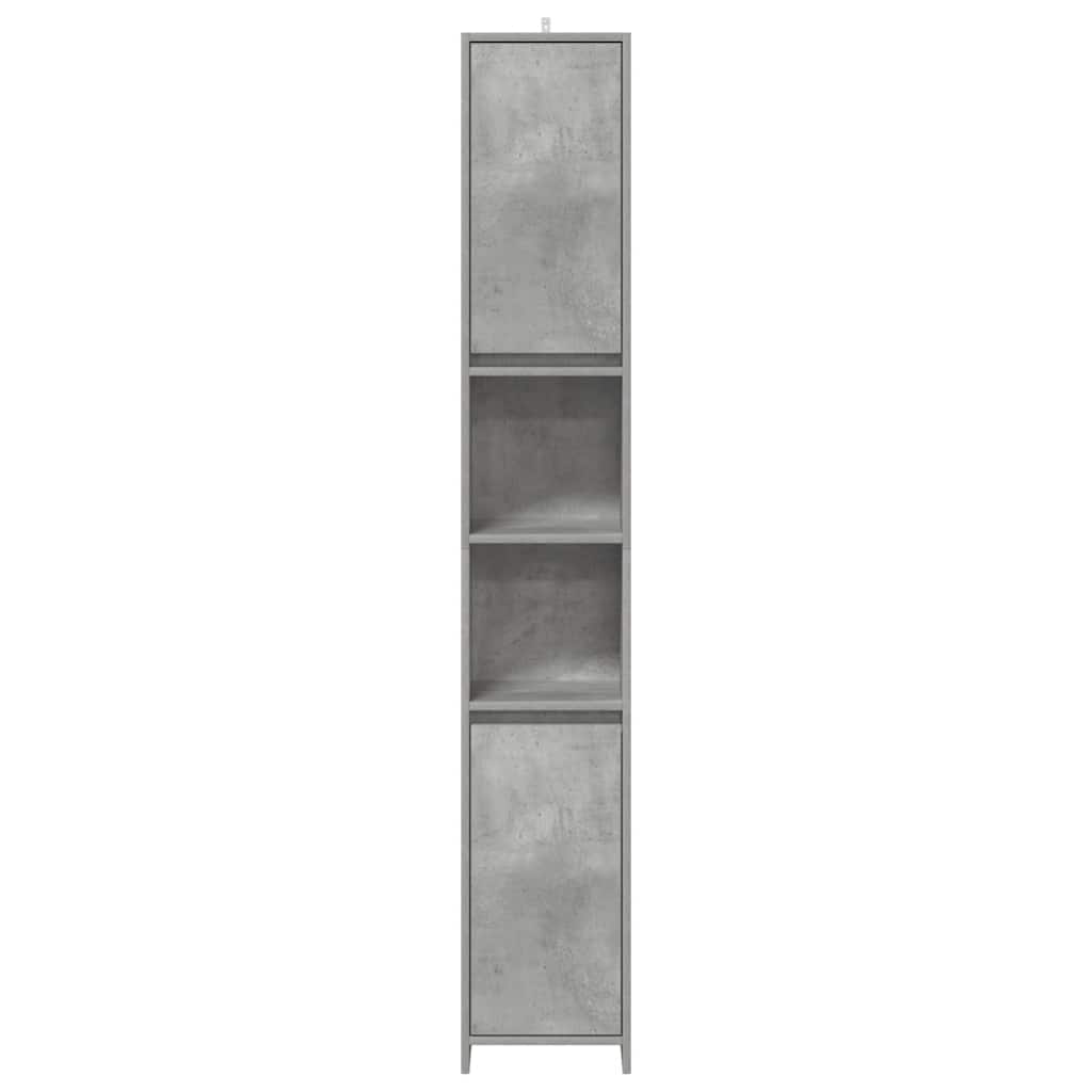 4 Piece Bathroom Furniture Set Concrete Grey Engineered Wood