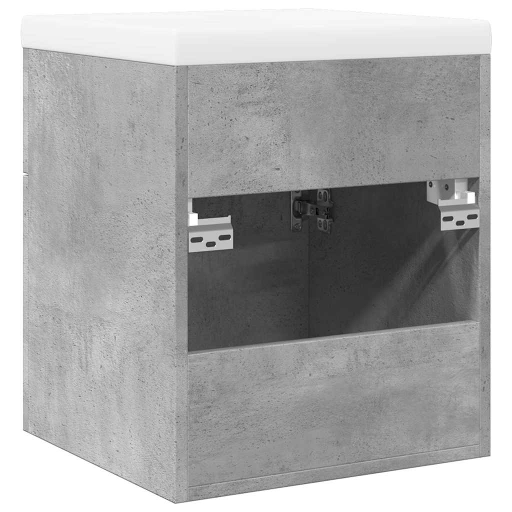2 Piece Bathroom Furniture Set Concrete Grey Engineered Wood
