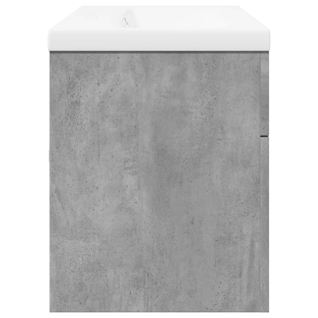 vidaXL Bathroom Sink Cabinet with Built-in Basin Concrete Grey