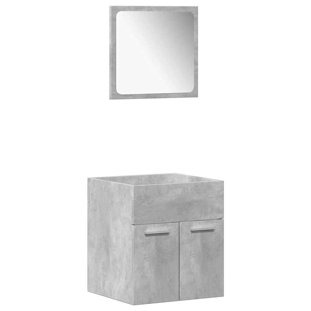 vidaXL 4 Piece Bathroom Furniture Set Concrete Grey Engineered Wood