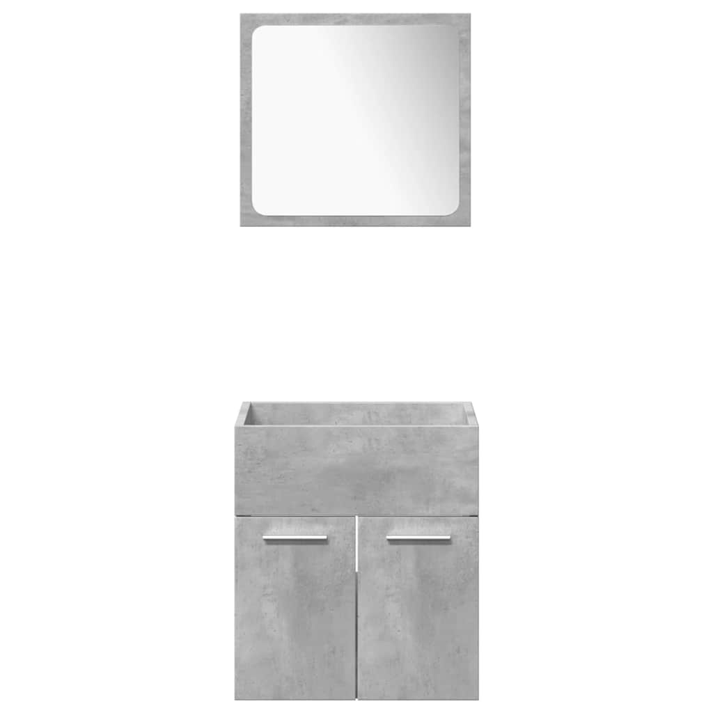 vidaXL 4 Piece Bathroom Furniture Set Concrete Grey Engineered Wood