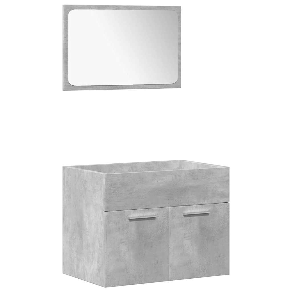 vidaXL 4 Piece Bathroom Furniture Set Concrete Grey Engineered Wood