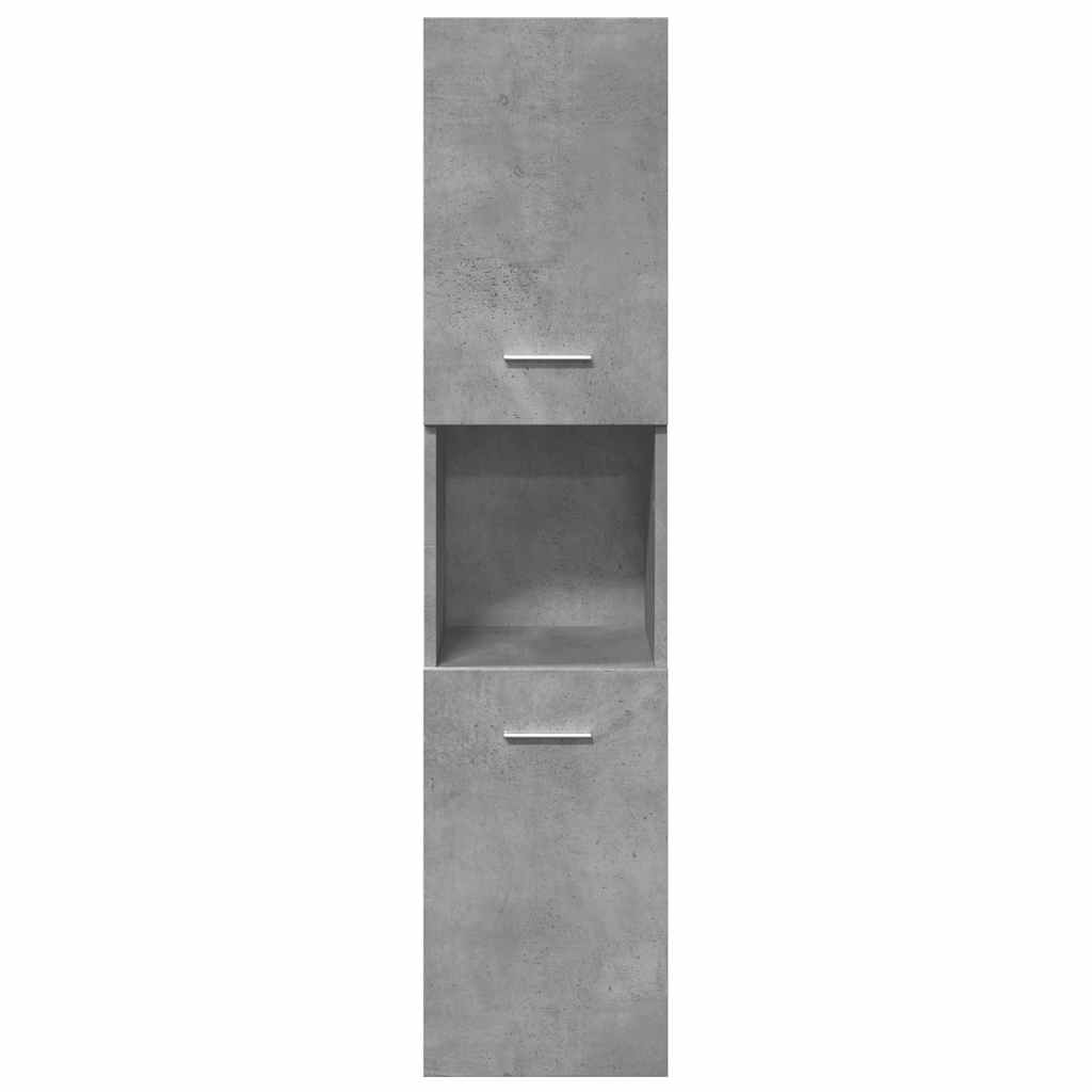 4 Piece Bathroom Furniture Set Concrete Grey Engineered Wood