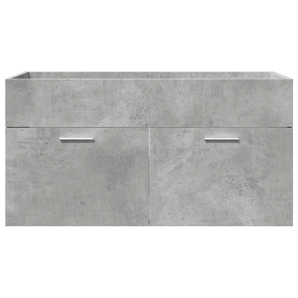 5 Piece Bathroom Furniture Set Concrete Grey Engineered Wood