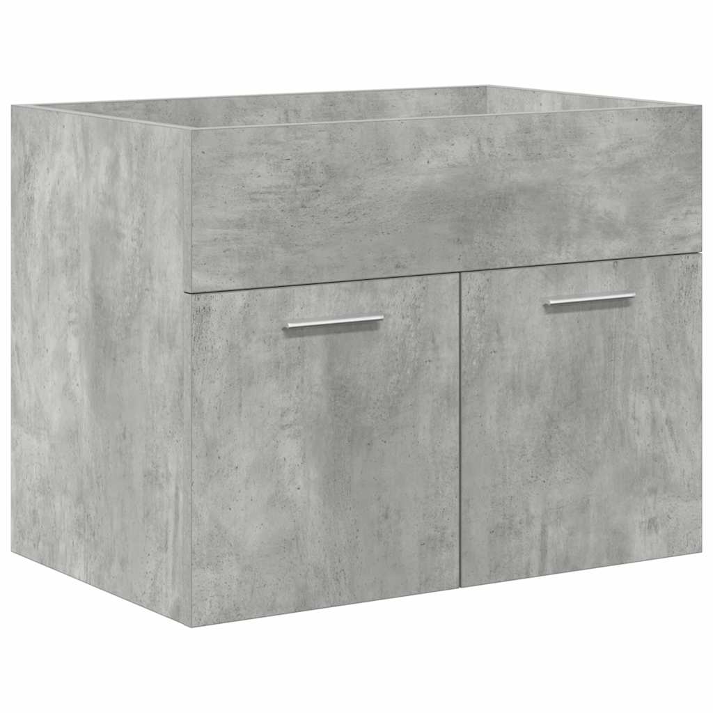 vidaXL Bathroom Sink Cabinet with Built-in Basin and Faucet Concrete Grey