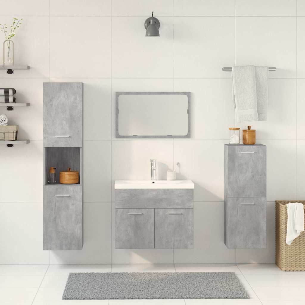 vidaXL 5 Piece Bathroom Furniture Set Concrete Grey Engineered Wood