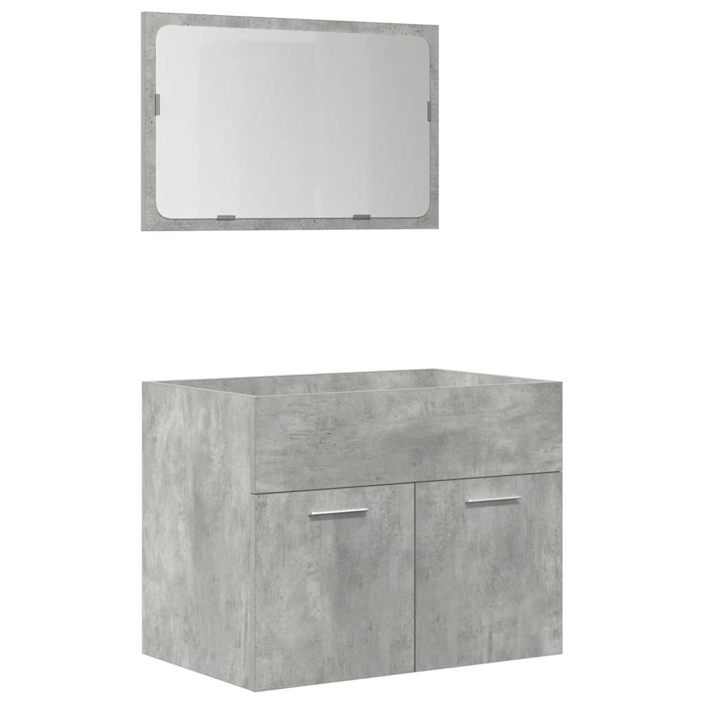 vidaXL 5 Piece Bathroom Furniture Set Concrete Grey Engineered Wood