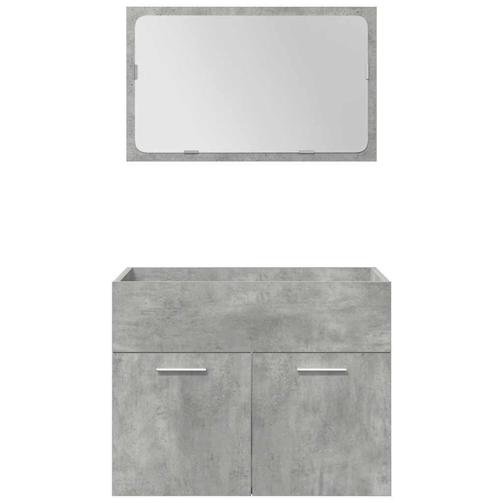 vidaXL 5 Piece Bathroom Furniture Set Concrete Grey Engineered Wood