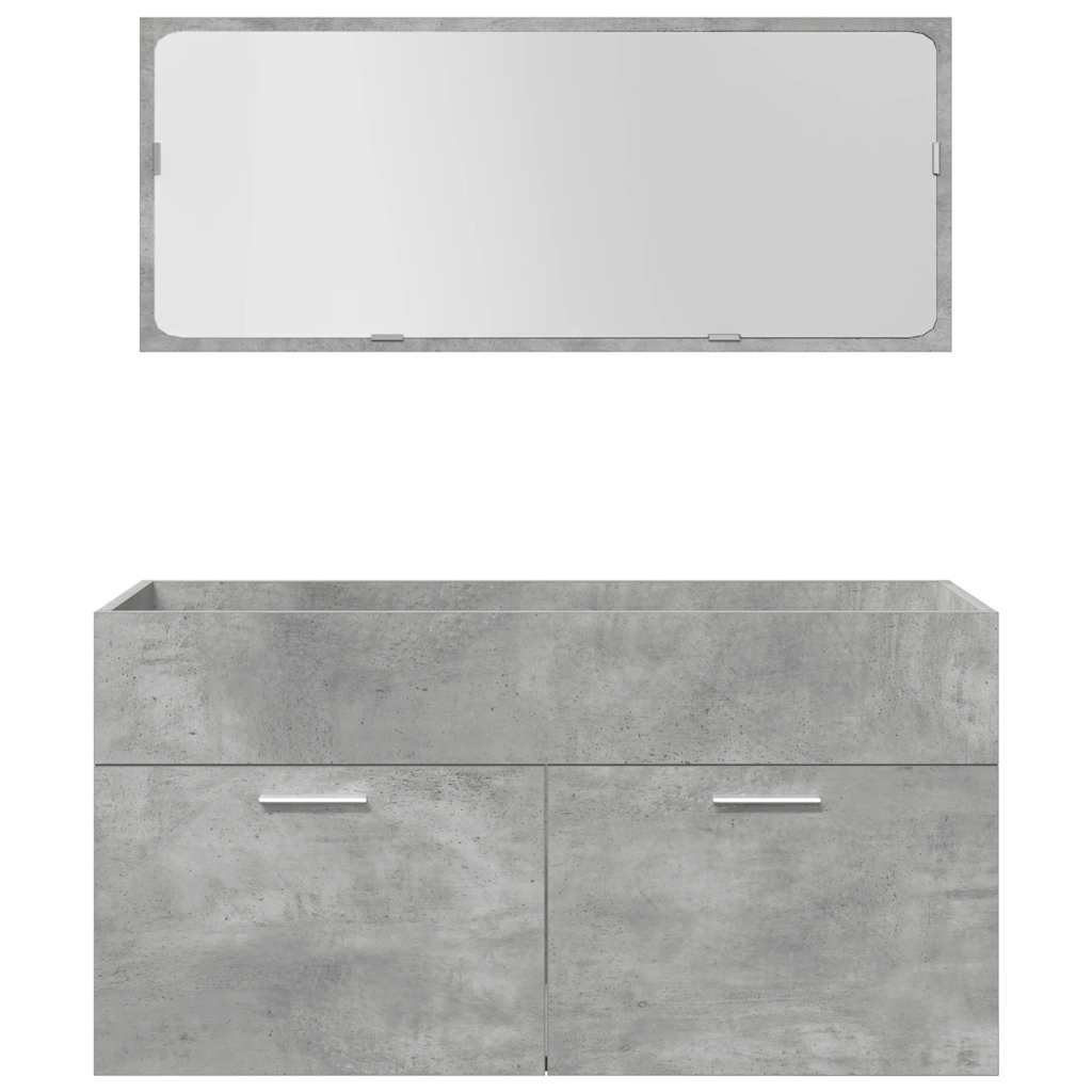 vidaXL 4 Piece Bathroom Furniture Set Concrete Grey Engineered Wood