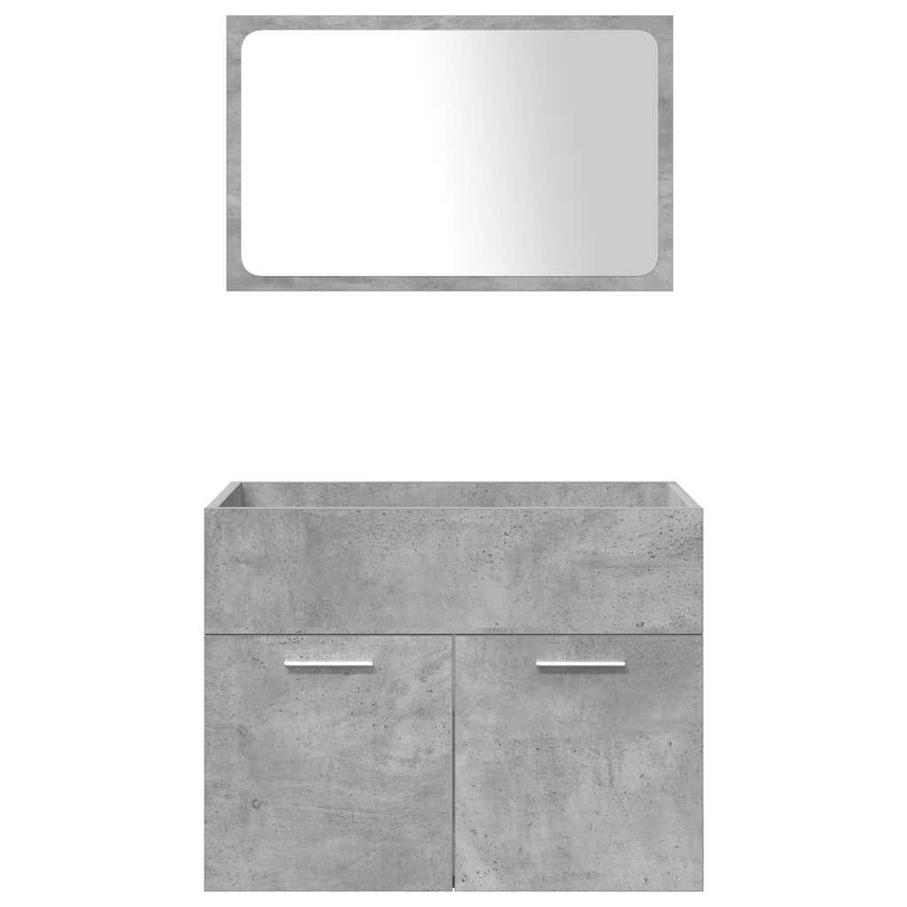 vidaXL 4 Piece Bathroom Furniture Set Concrete Grey Engineered Wood