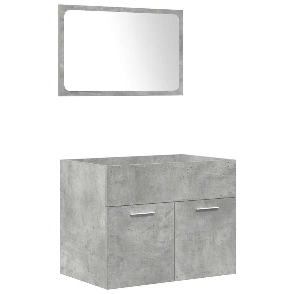 vidaXL 4 Piece Bathroom Furniture Set Concrete Grey Engineered Wood