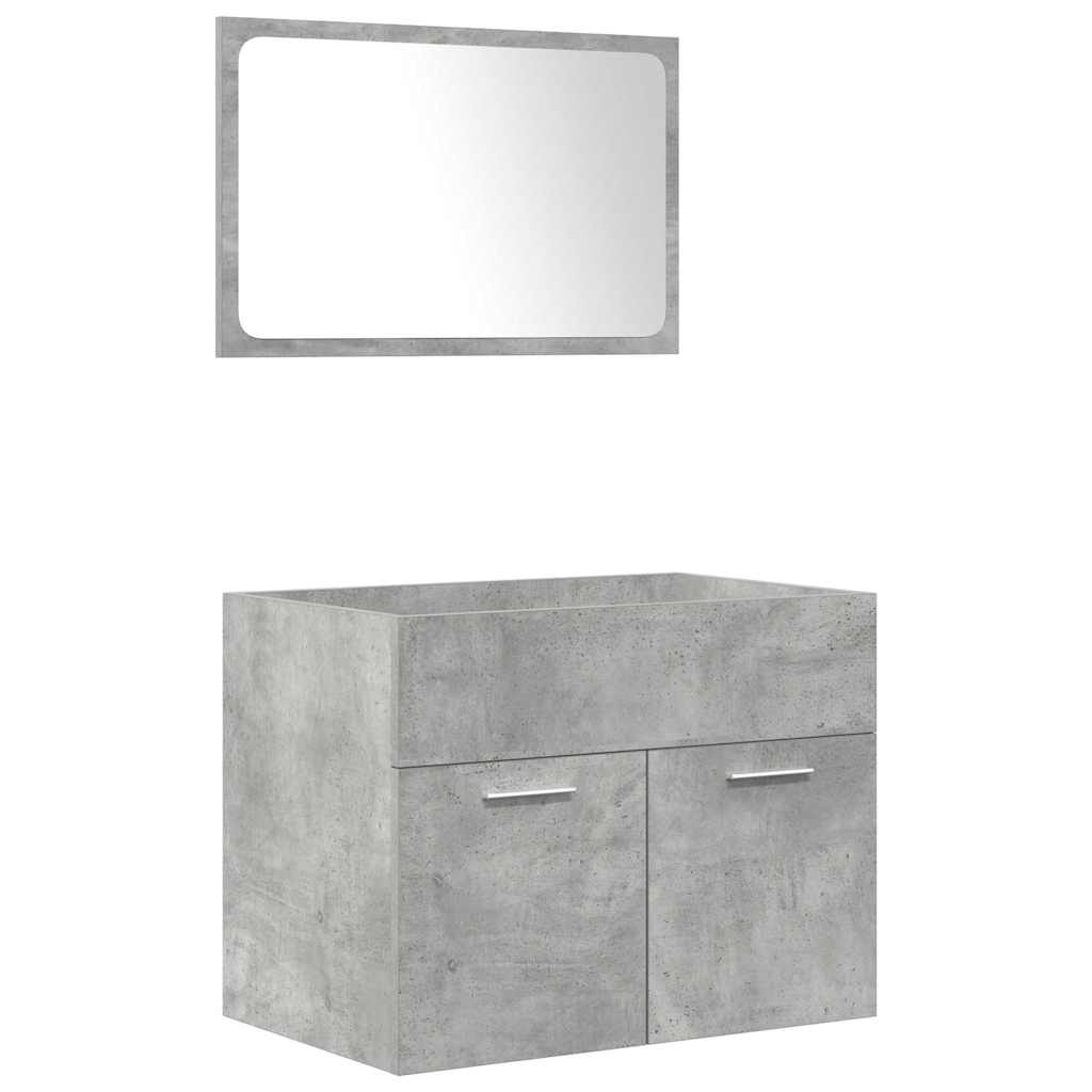 vidaXL 5 Piece Bathroom Furniture Set Concrete Grey Engineered Wood