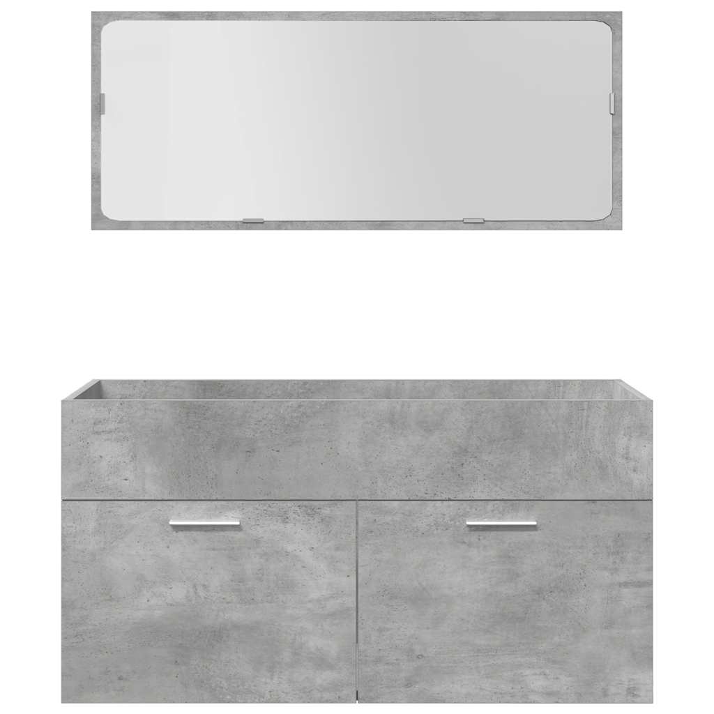 vidaXL 5 Piece Bathroom Furniture Set Concrete Grey Engineered Wood