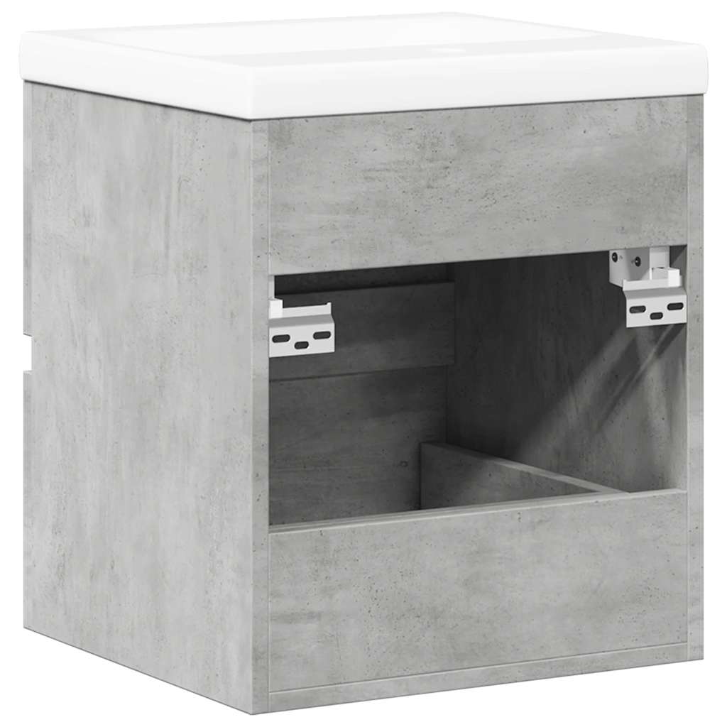 2 Piece Bathroom Furniture Set Concrete Grey Engineered Wood