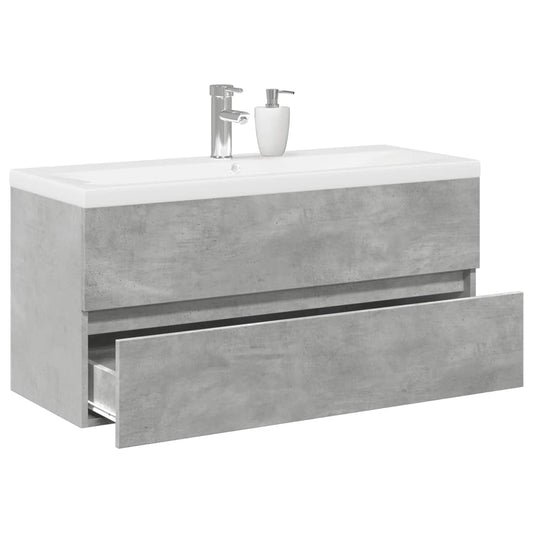 vidaXL 2 Piece Bathroom Furniture Set Concrete Grey Engineered Wood