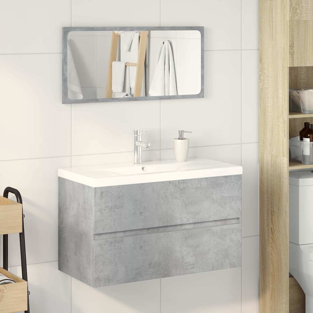 vidaXL 3 Piece Bathroom Furniture Set Concrete Grey Engineered Wood