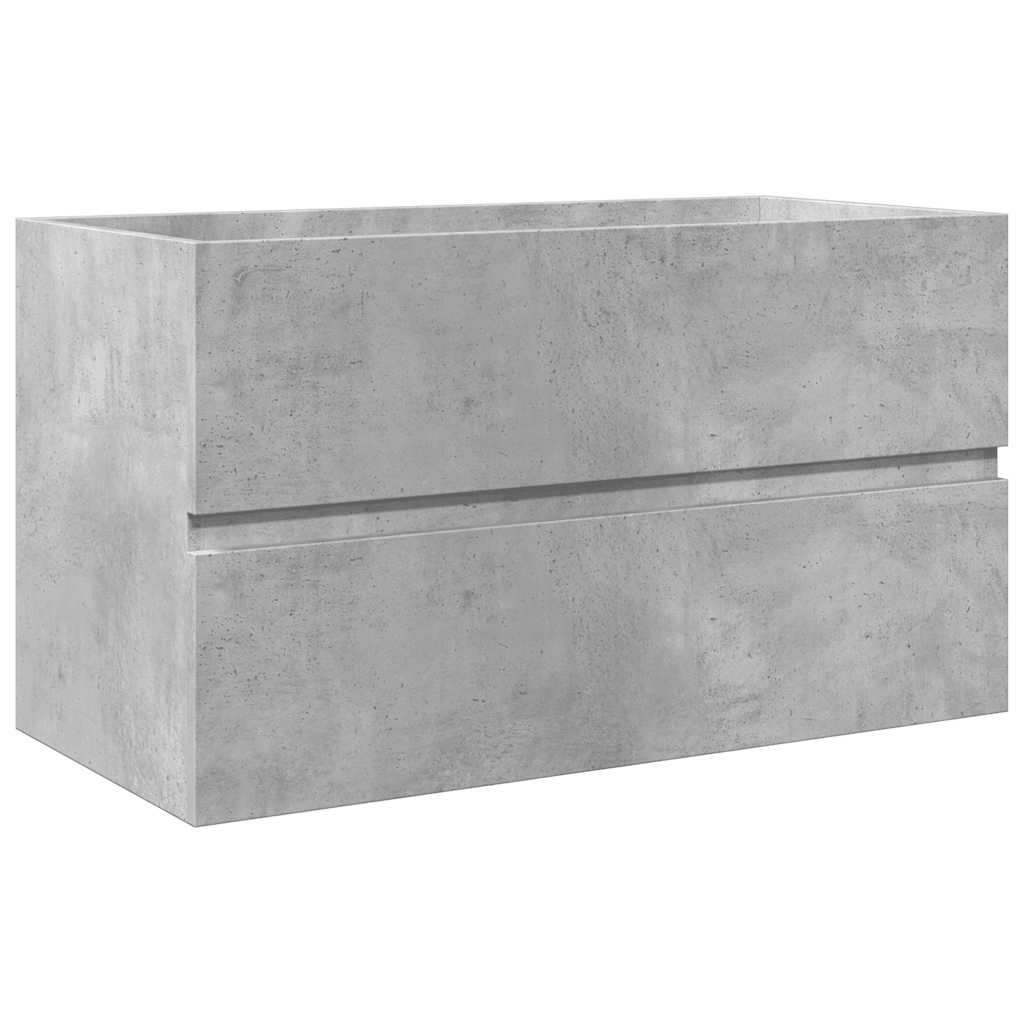 vidaXL 3 Piece Bathroom Furniture Set Concrete Grey Engineered Wood