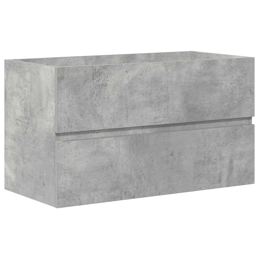 vidaXL 2 Piece Bathroom Furniture Set Concrete Grey Engineered Wood