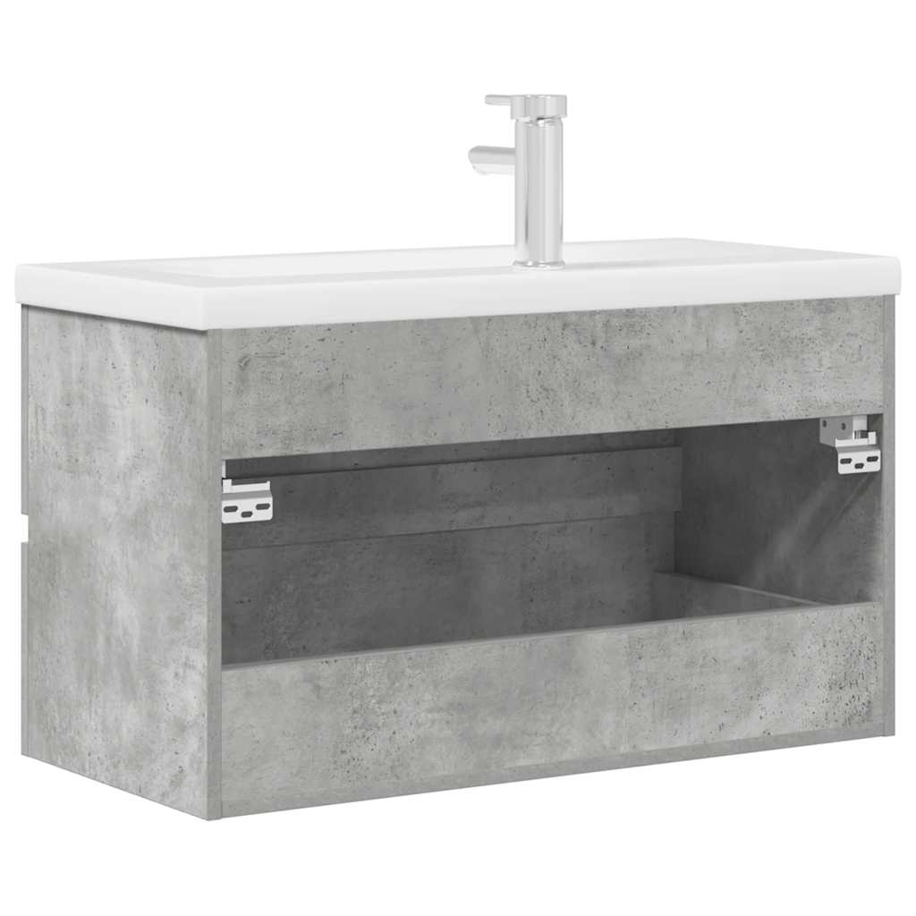 vidaXL 2 Piece Bathroom Furniture Set Concrete Grey Engineered Wood