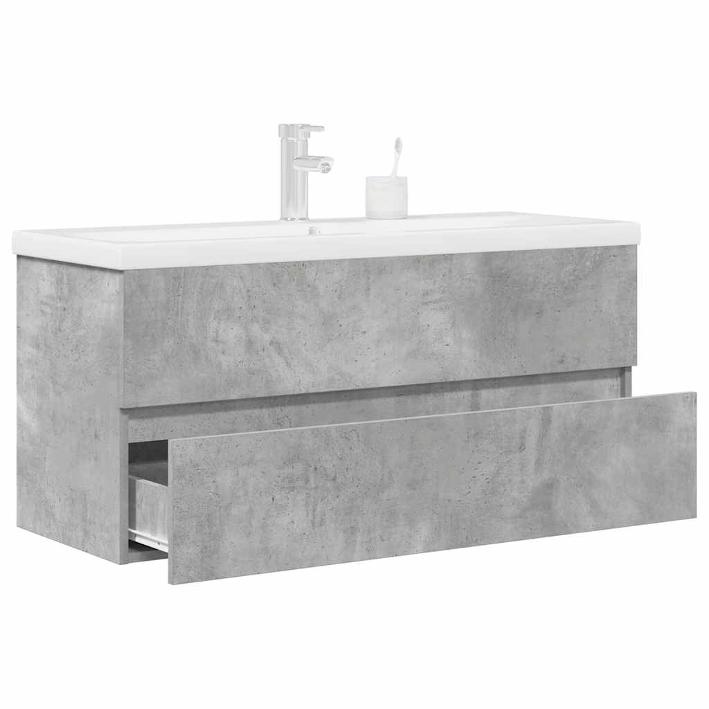 vidaXL 2 Piece Bathroom Furniture Set Concrete Grey Engineered Wood