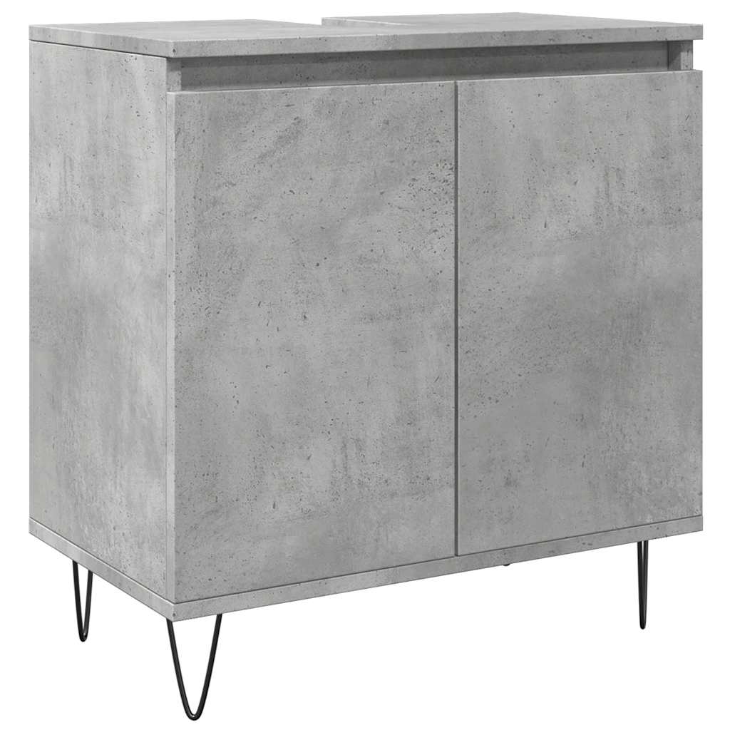 vidaXL 3 Piece Bathroom Furniture Set Concrete Grey Engineered Wood