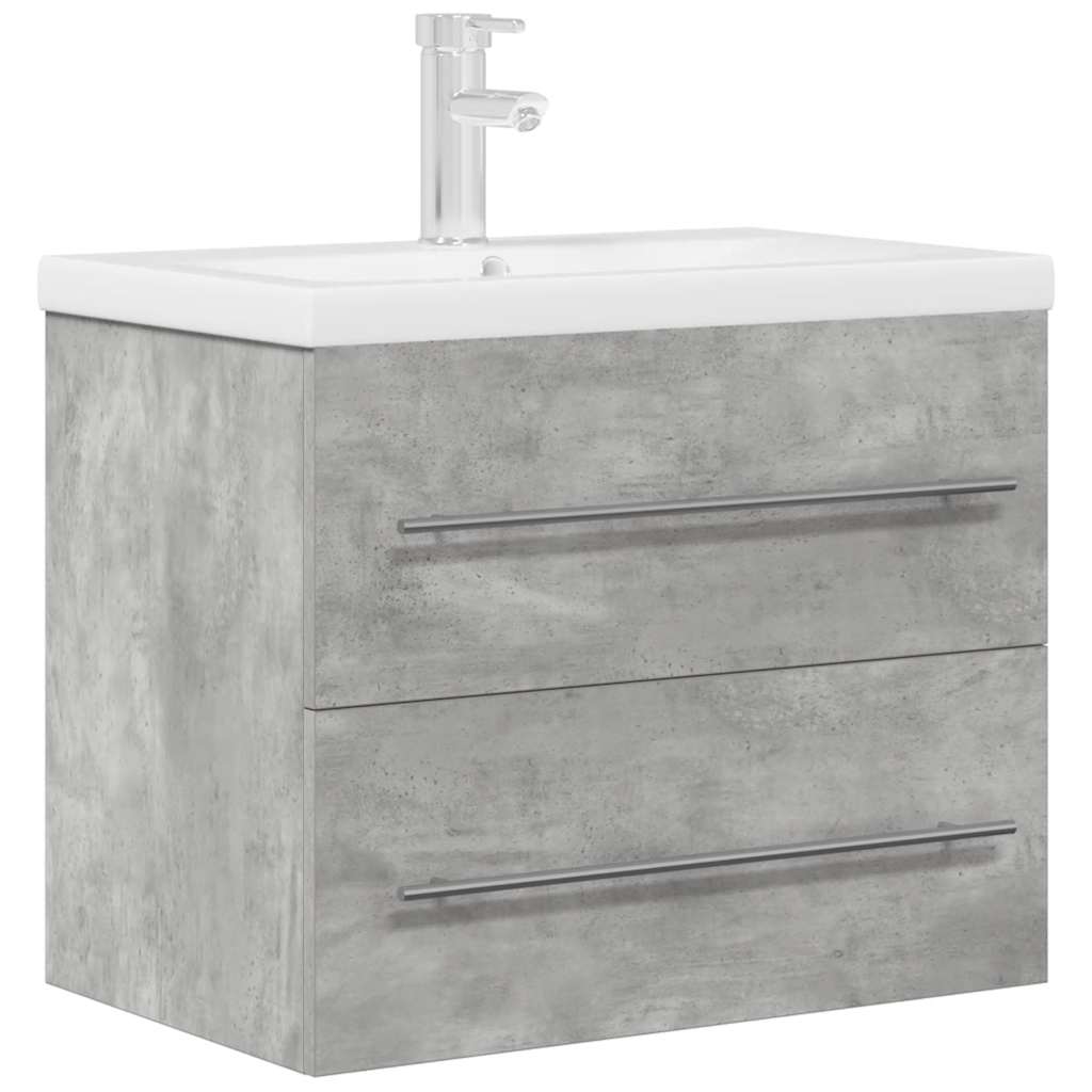 vidaXL 2 Piece Bathroom Furniture Set Concrete Grey Engineered Wood